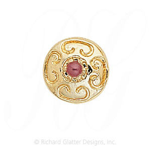 GS338 PT - 14 Karat Gold Pink Tourmaline Slide 